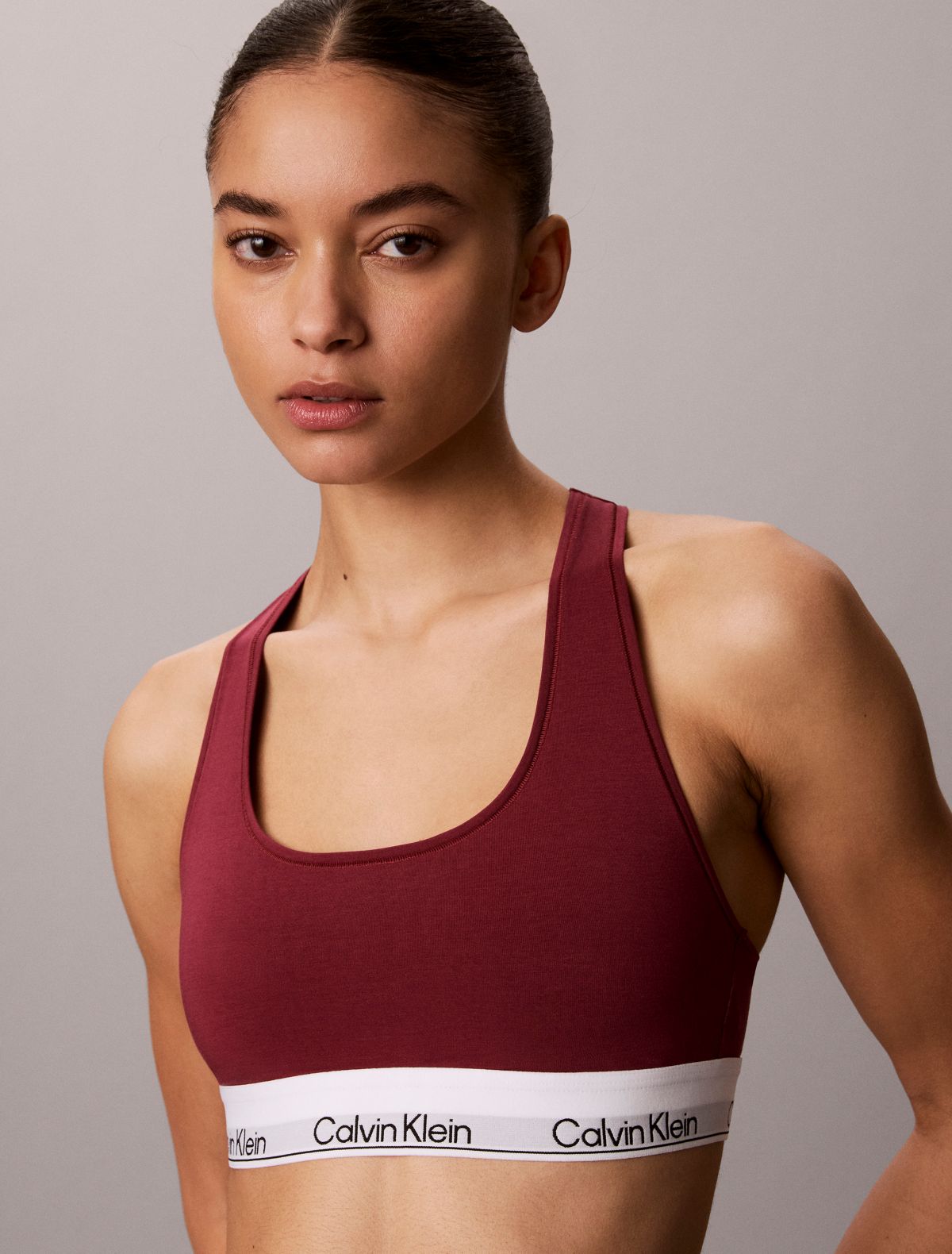 Icon Cotton Modal Unlined Bralette - Established Red