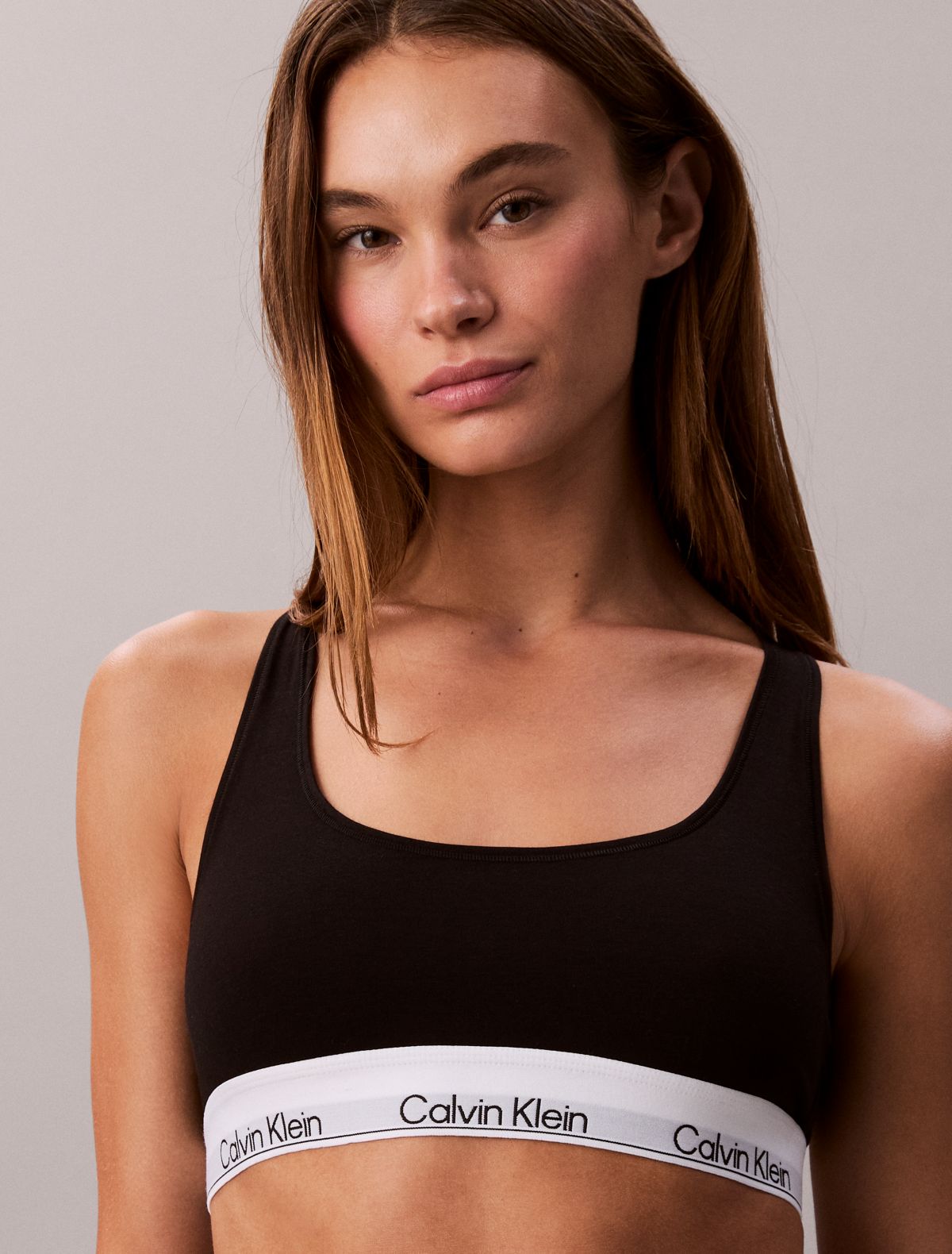 Icon Cotton Modal Unlined Bralette - Black