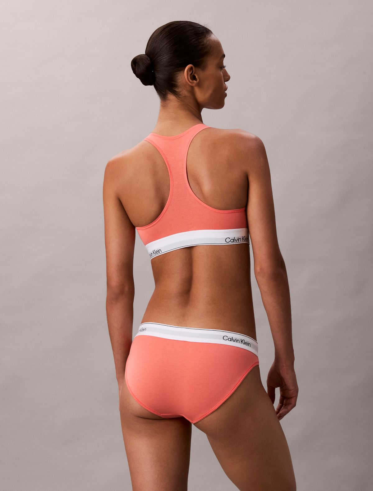 Icon Cotton Modal Unlined Bralette - Coral Pop