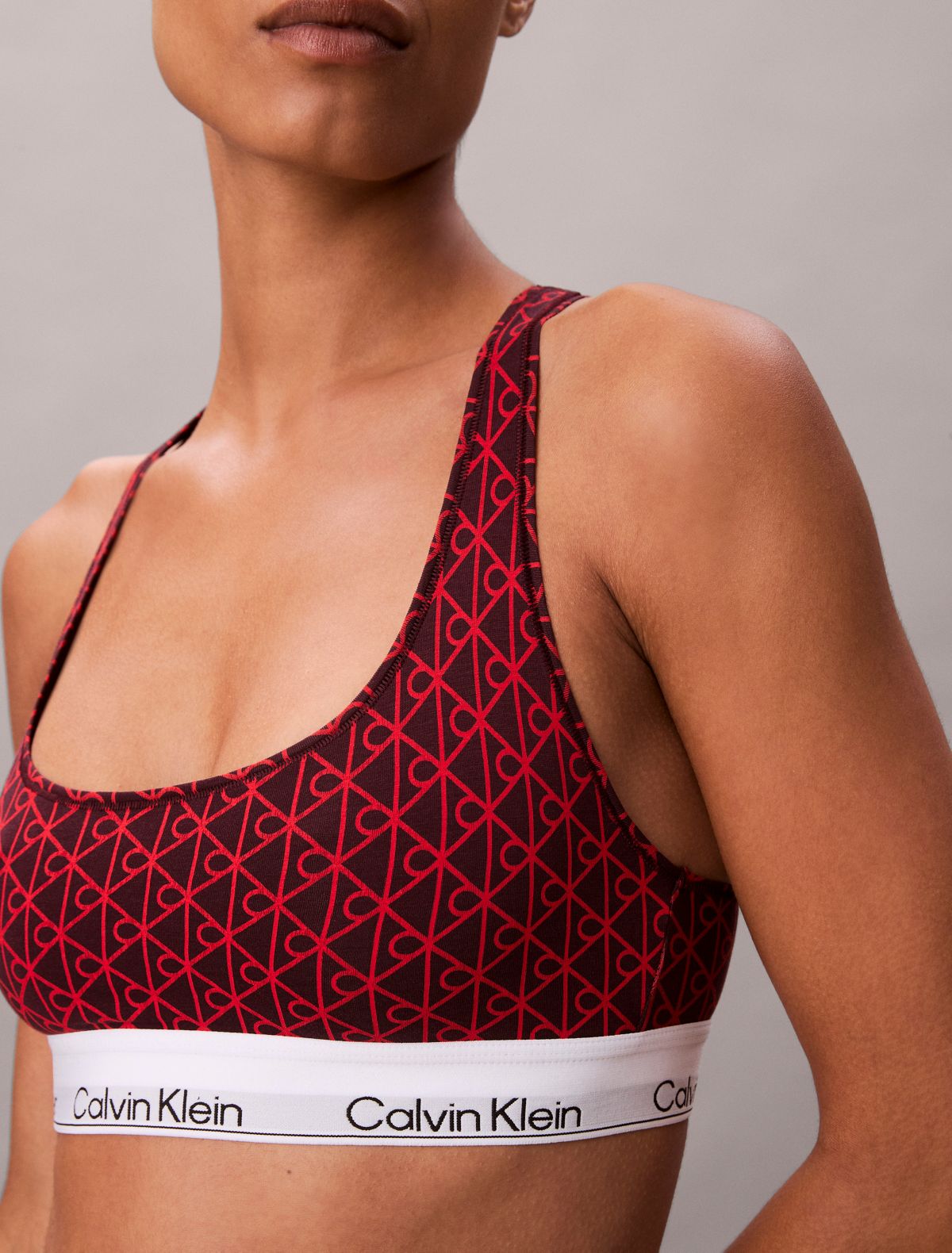 Icon Cotton Modal Unlined Bralette - Seamless Emblem / Dark Berry