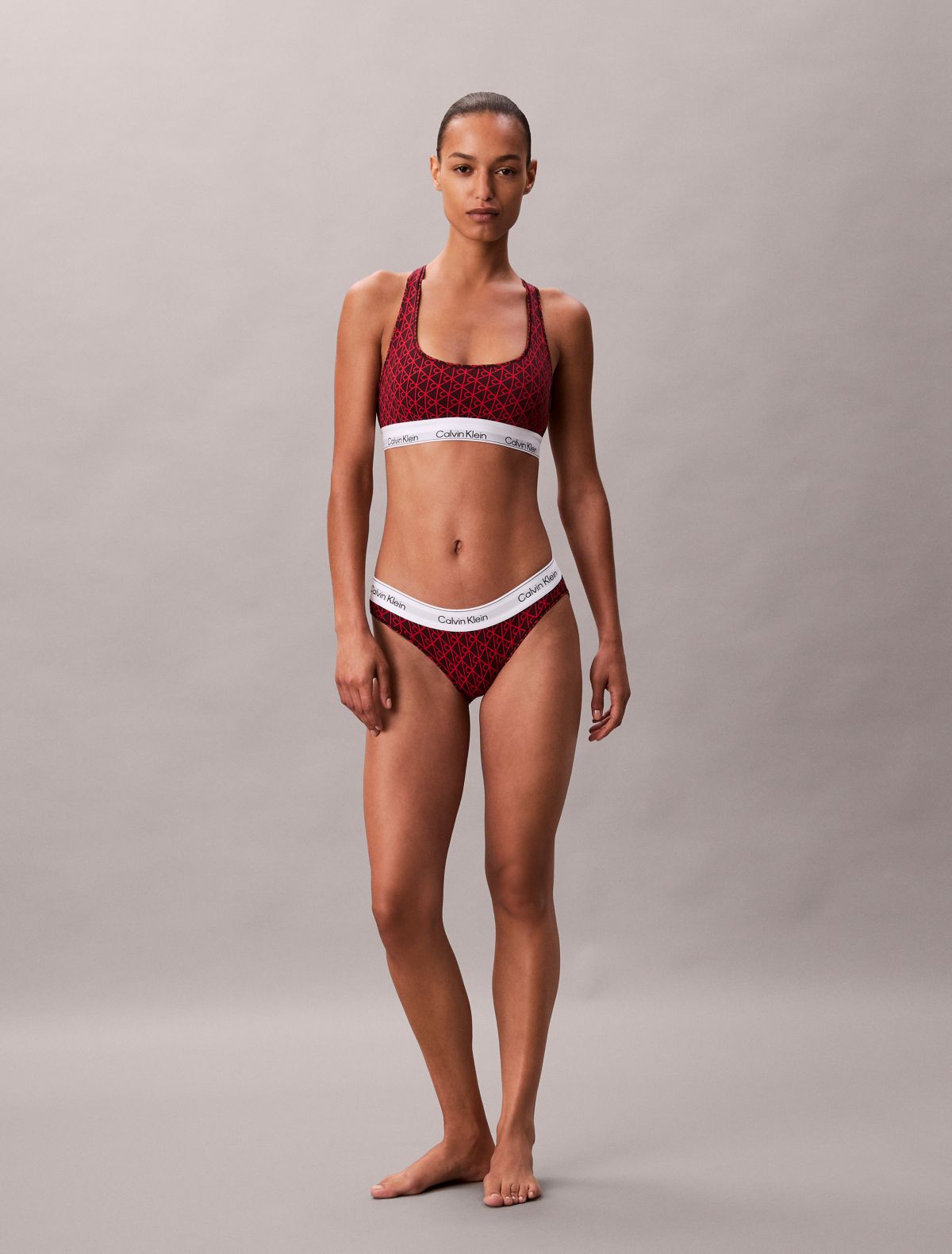 Icon Cotton Modal Unlined Bralette - Seamless Emblem / Dark Berry