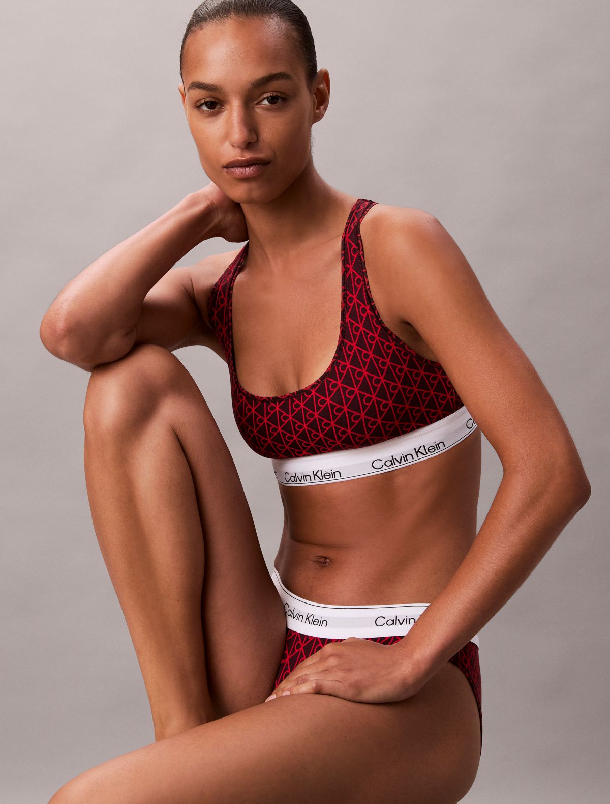 Icon Cotton Modal Unlined Bralette - Seamless Emblem / Dark Berry