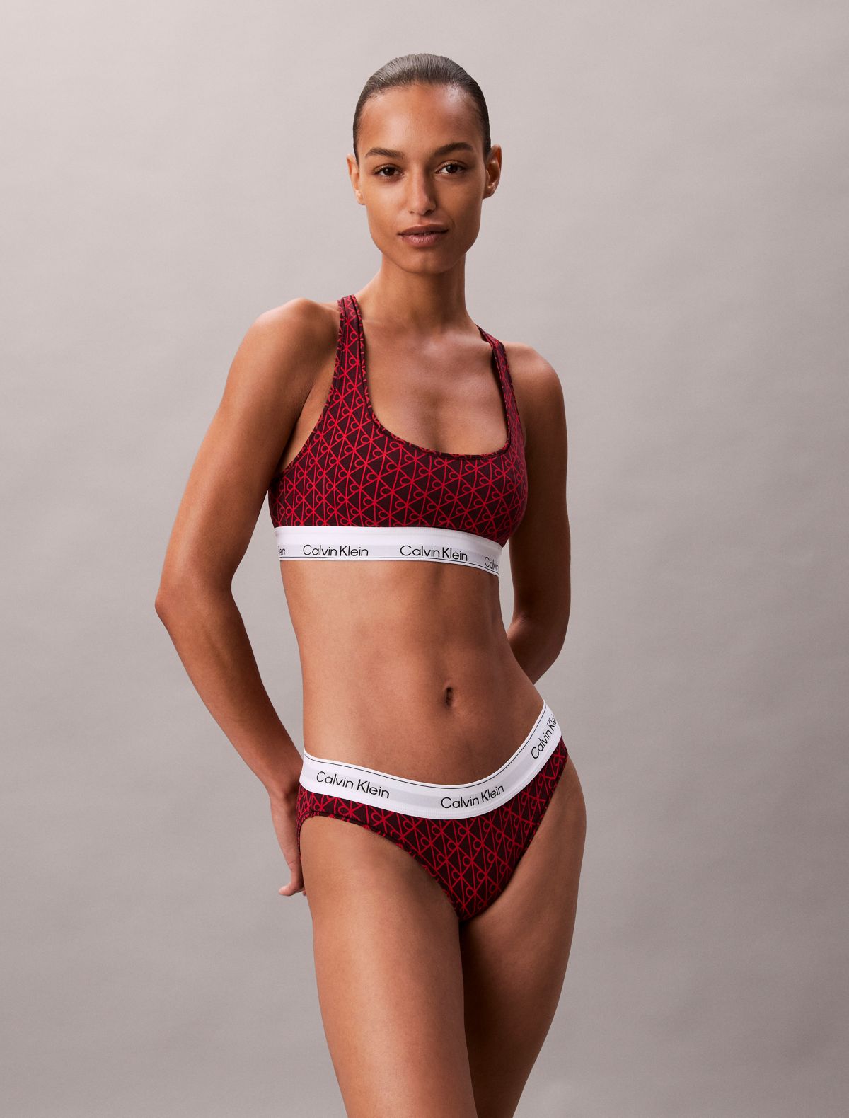 Icon Cotton Modal Unlined Bralette - Seamless Emblem / Dark Berry