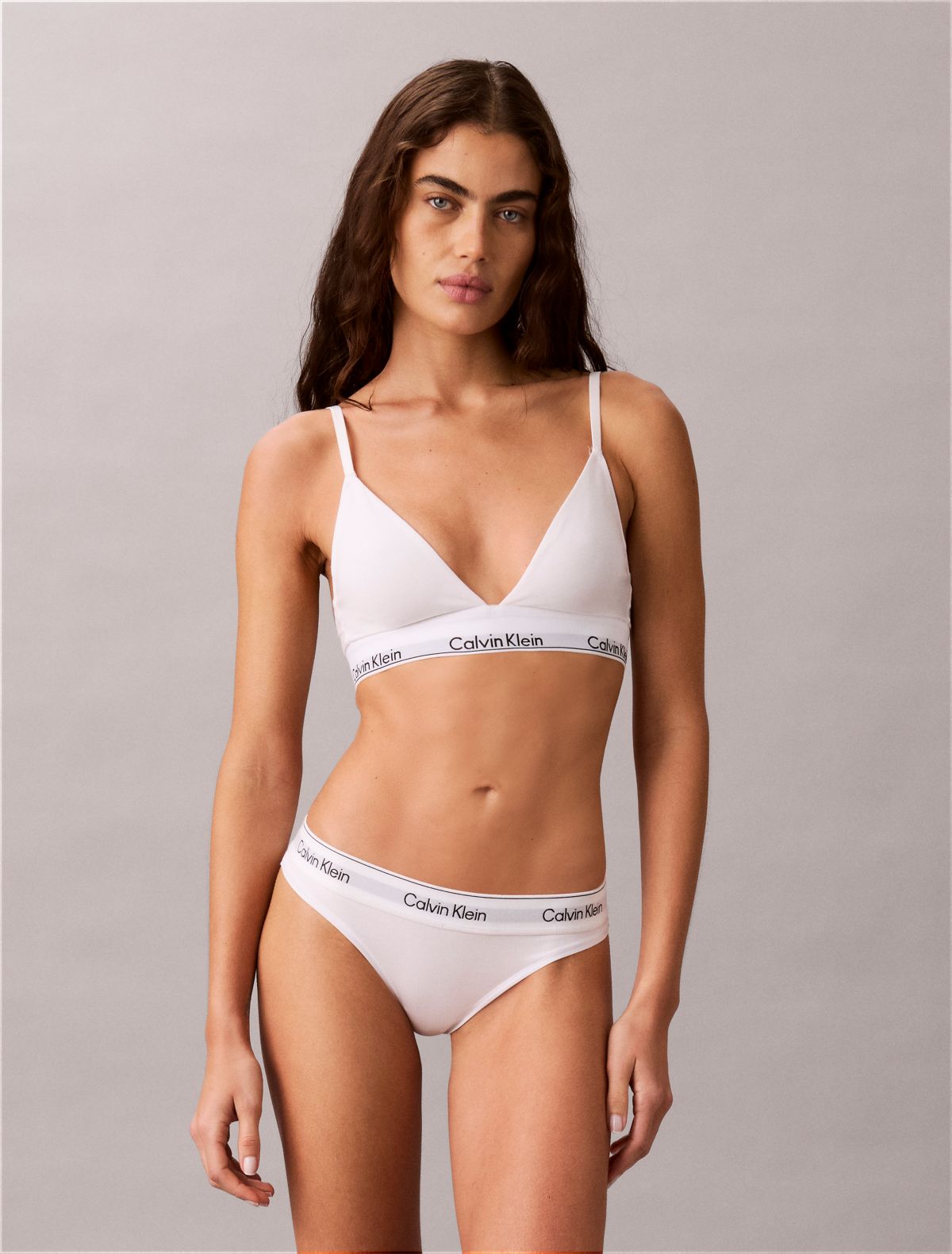 Icon Cotton Modal Lightly Lined Triangle Bralette - White