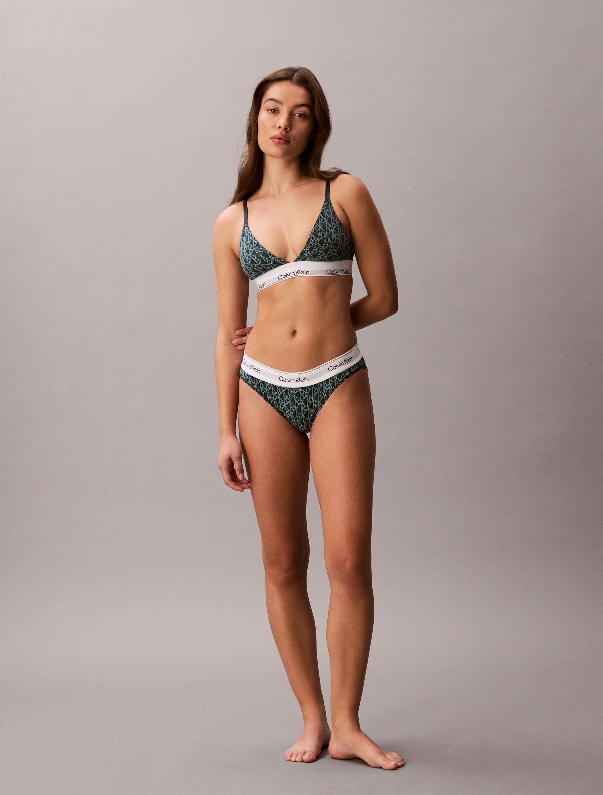 Icon Cotton Modal Lightly Lined Triangle Bralette - Bijou Modern Emblem