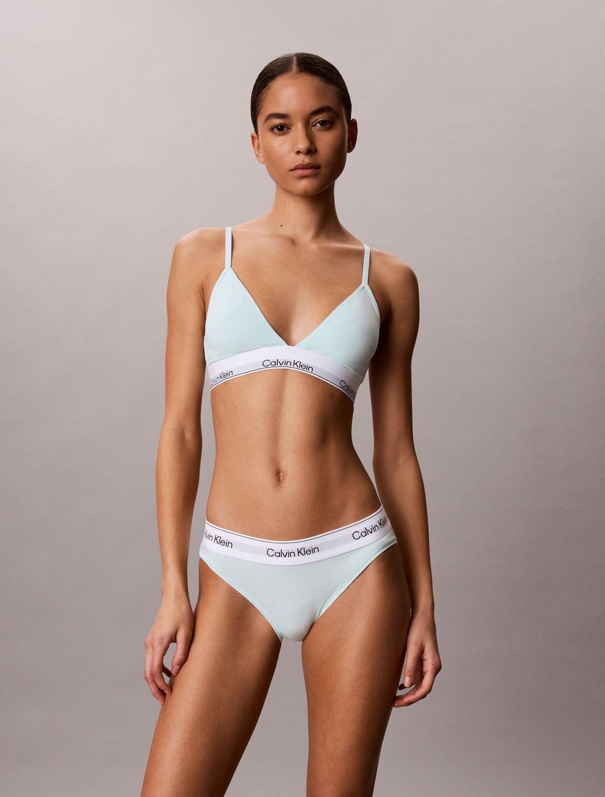 Icon Cotton Modal Lightly Lined Triangle Bralette - Feel The Mint