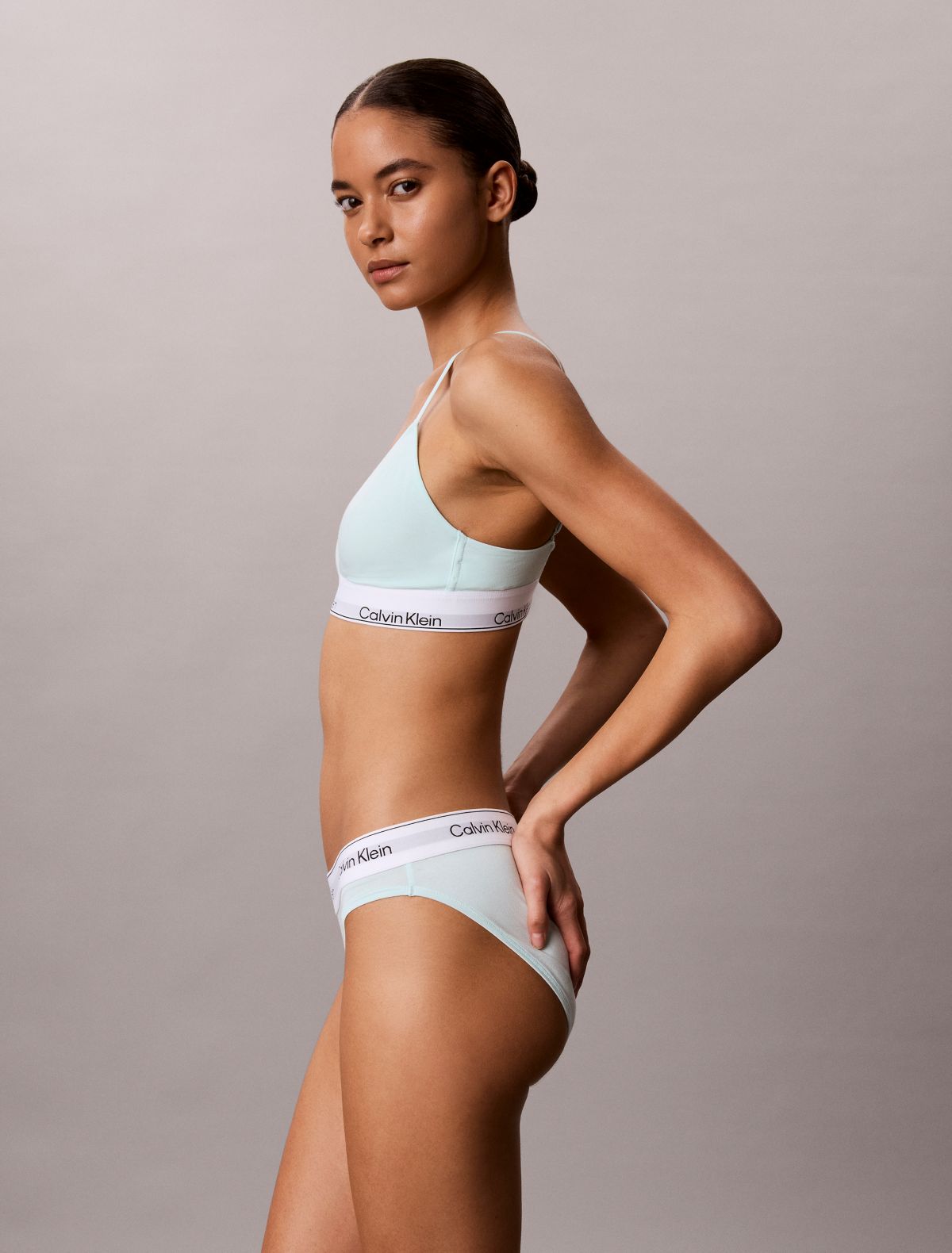 Icon Cotton Modal Lightly Lined Triangle Bralette - Feel The Mint