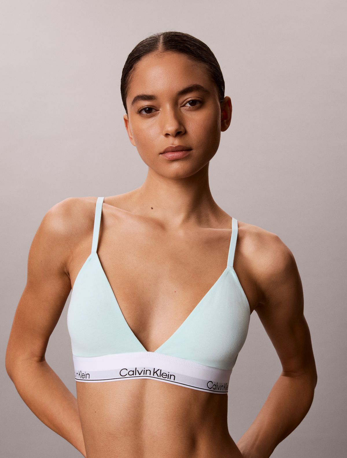 Icon Cotton Modal Lightly Lined Triangle Bralette - Feel The Mint