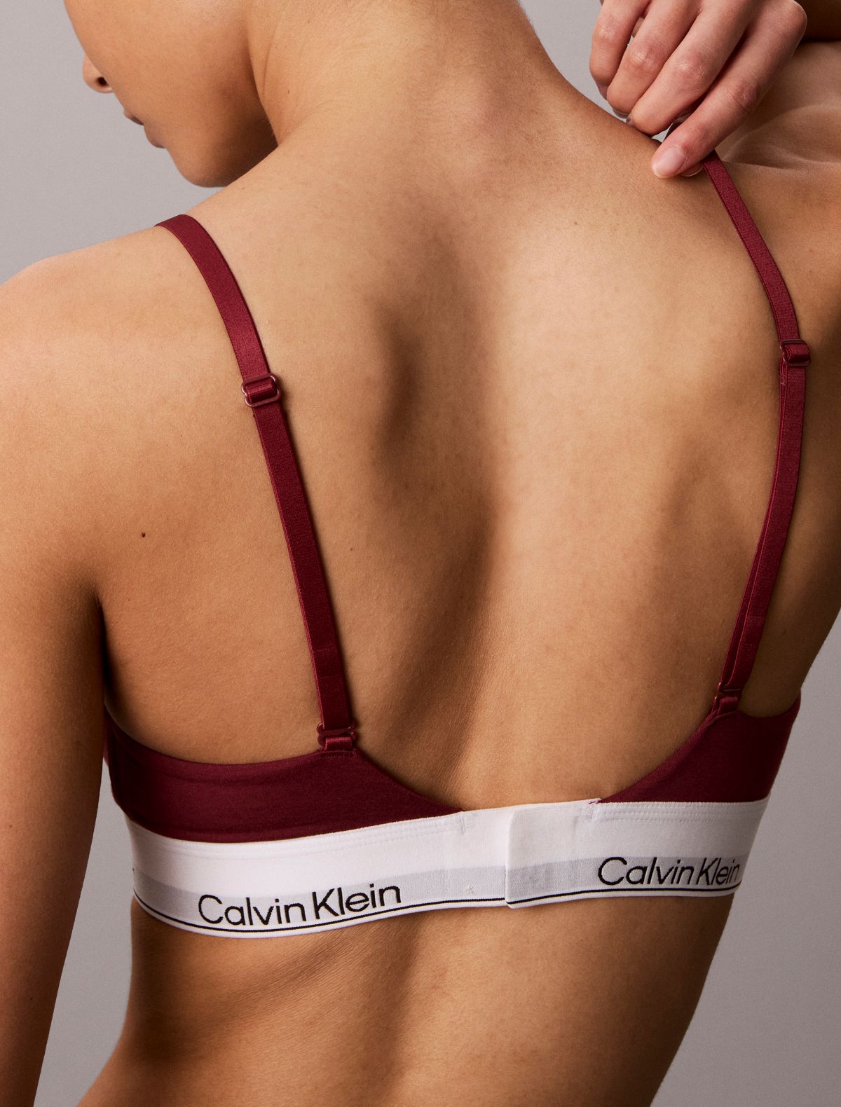 Icon Cotton Modal Lightly Lined Triangle Bralette - Established Red