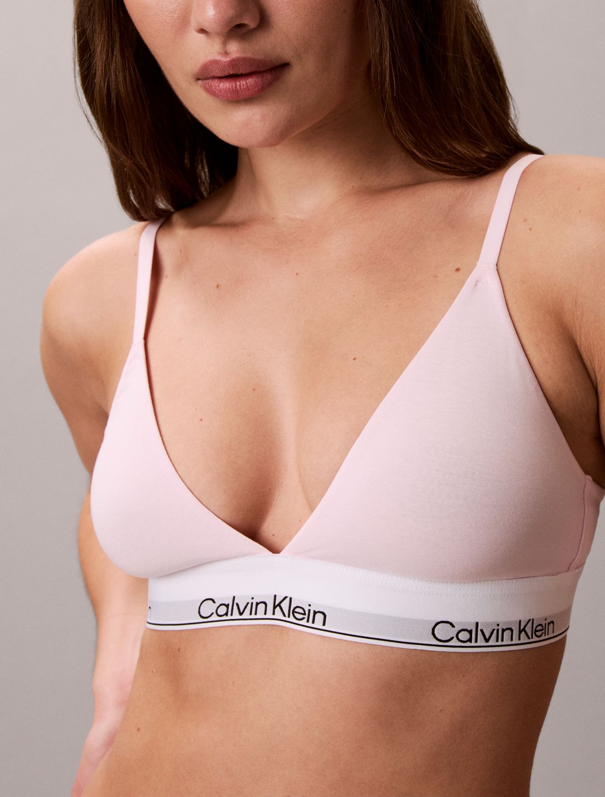Icon Cotton Modal Lightly Lined Triangle Bralette - Cradle Pink