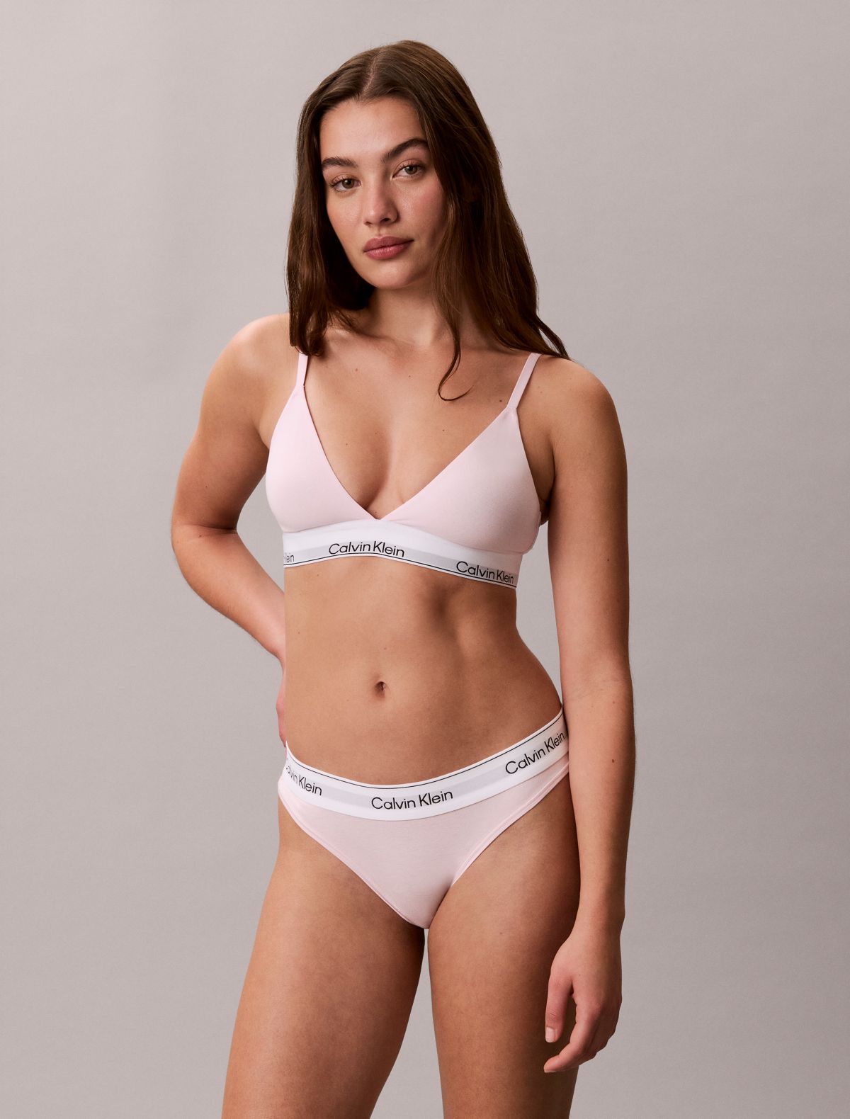 Icon Cotton Modal Lightly Lined Triangle Bralette - Cradle Pink
