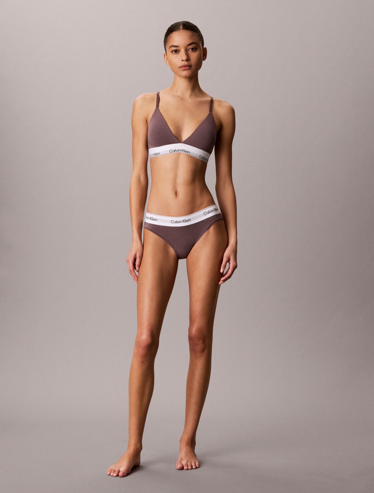 Icon Cotton Modal Lightly Lined Triangle Bralette - Sparrow