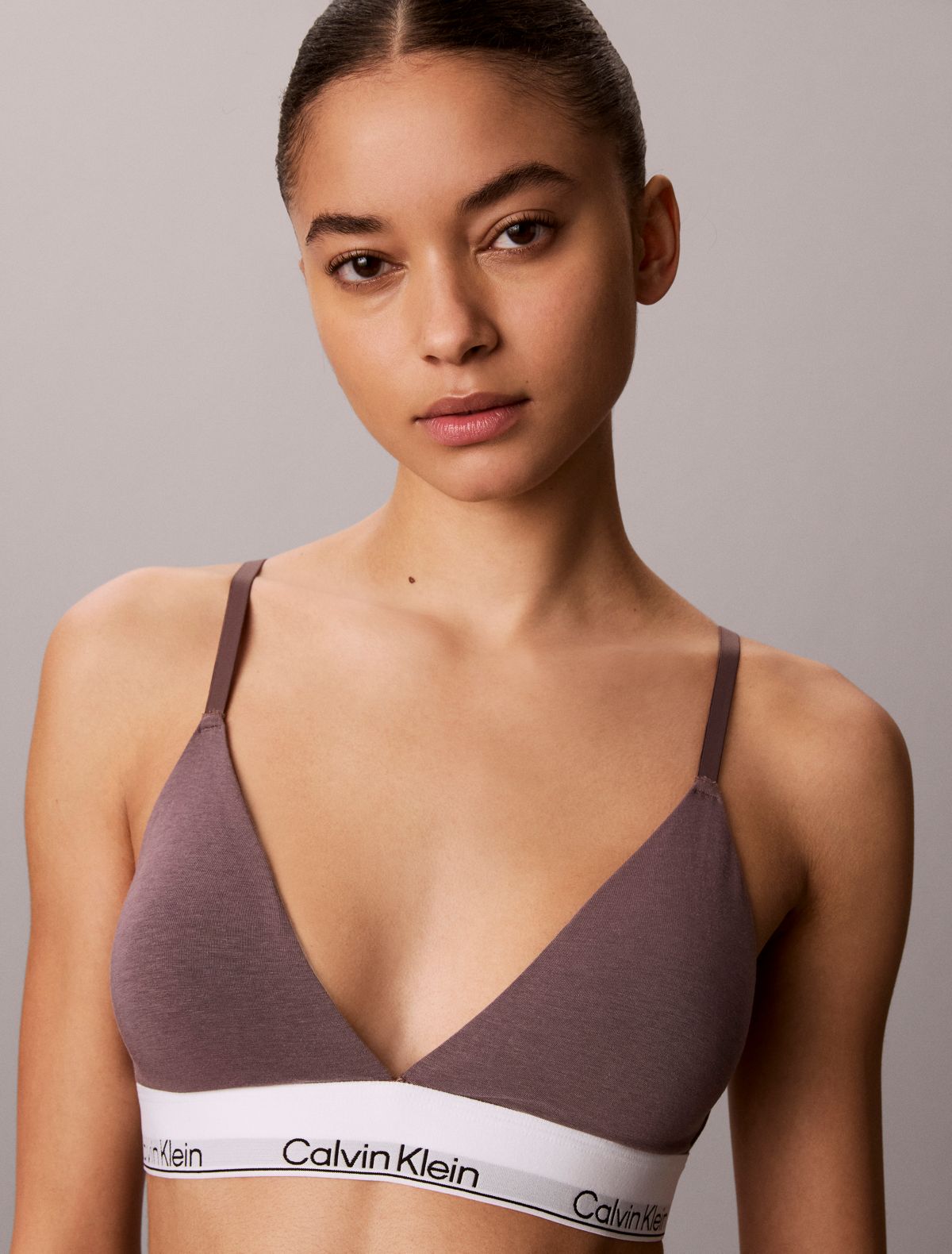 Icon Cotton Modal Lightly Lined Triangle Bralette - Sparrow