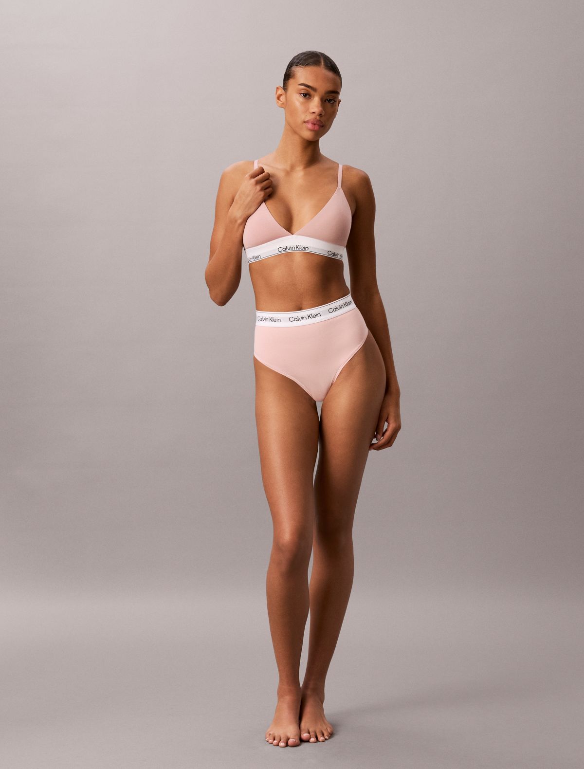 Icon Cotton Modal Lightly Lined Triangle Bralette - Subdued    
