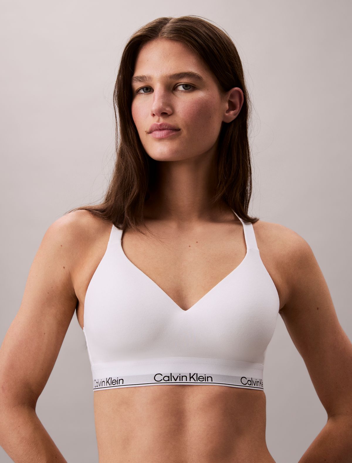 Icon Cotton Modal Lift Bralette - White