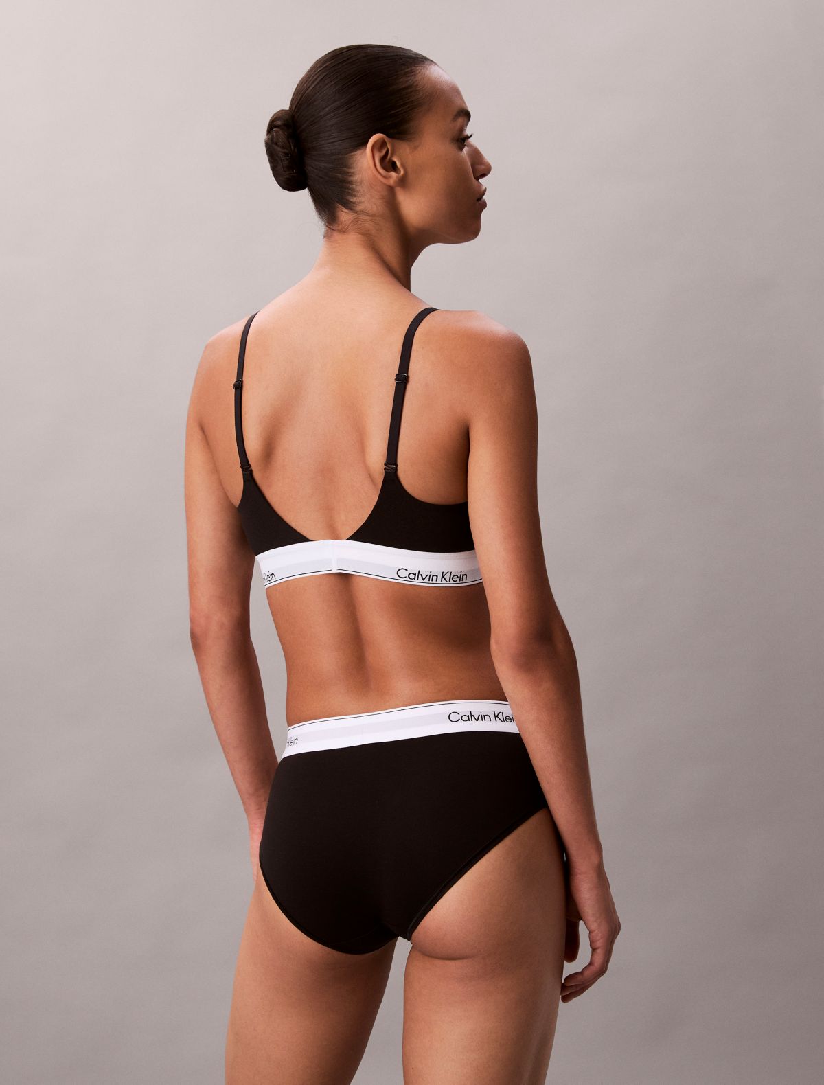 Icon Cotton Modal Plunge Bra - Black