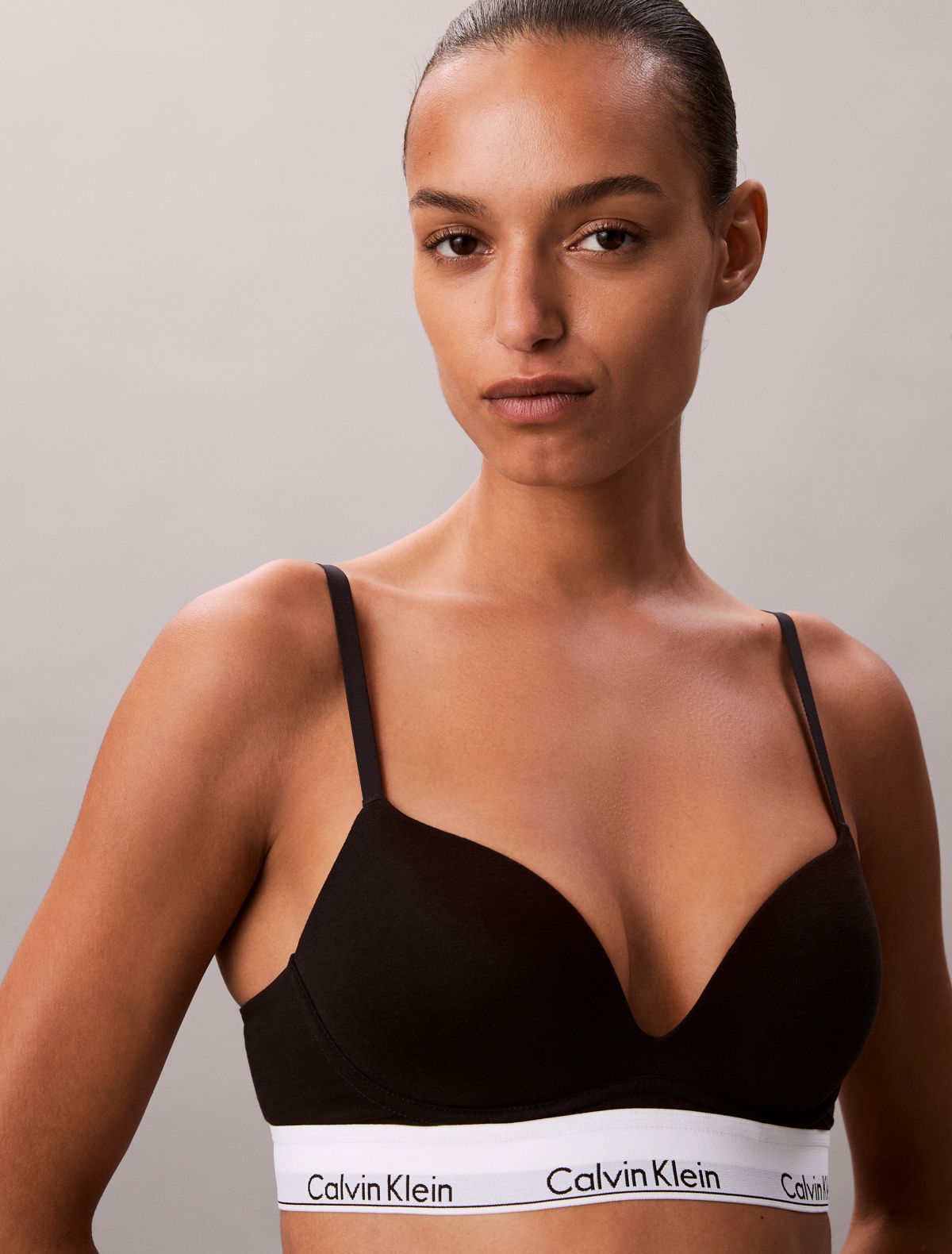 Icon Cotton Modal Plunge Bra - Black