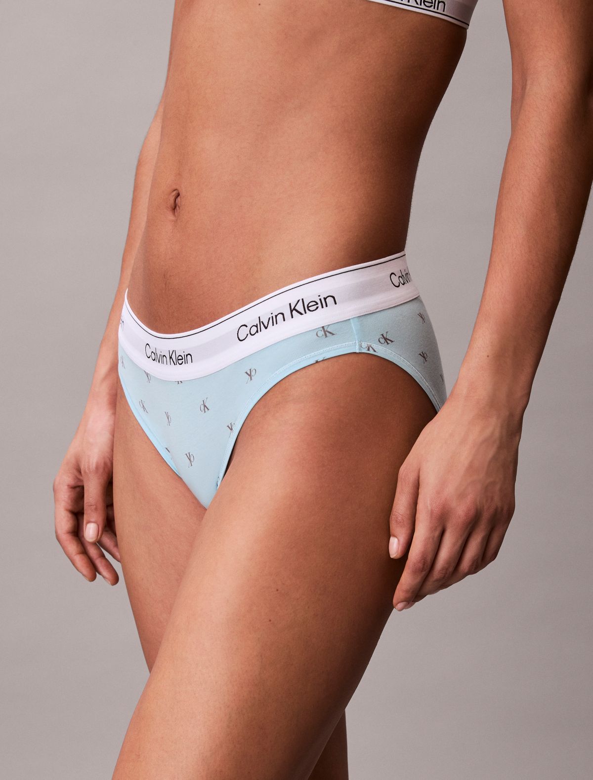 Icon Cotton Modal Bikini - Diamond Logo Antarctic Blue