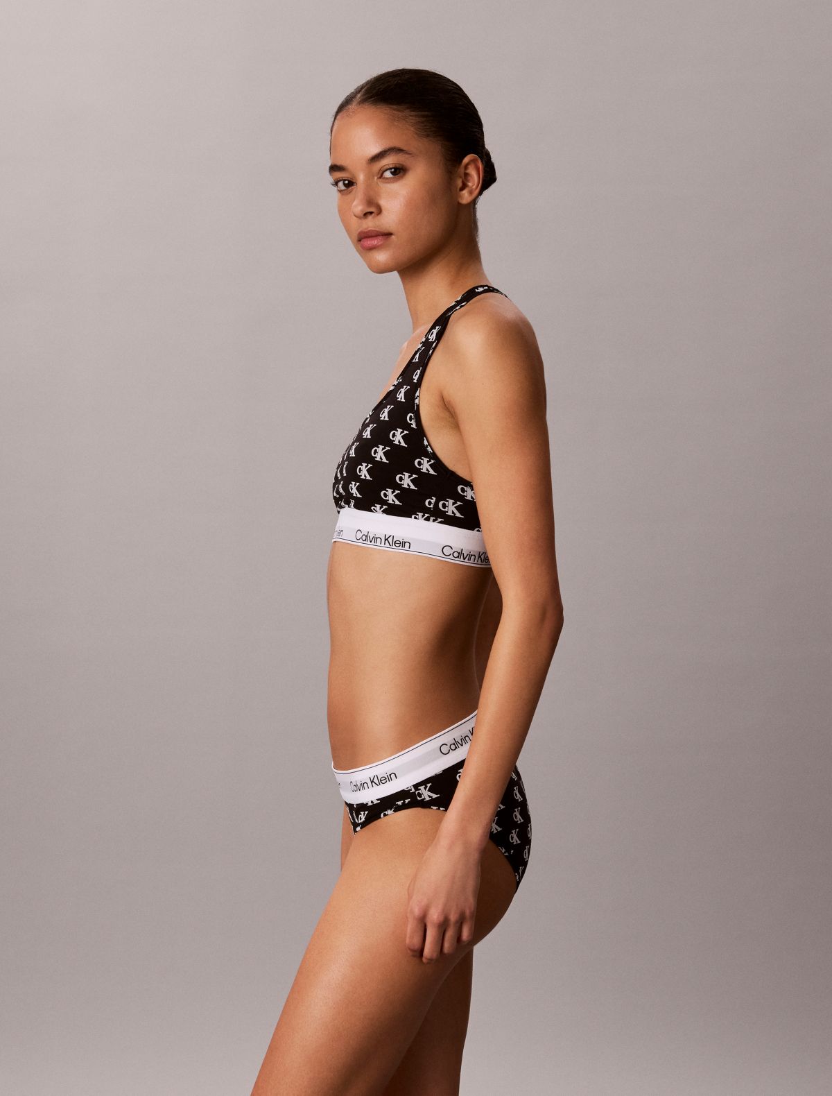 Icon Cotton Modal Bikini - Collegiate Logo Small+Black
