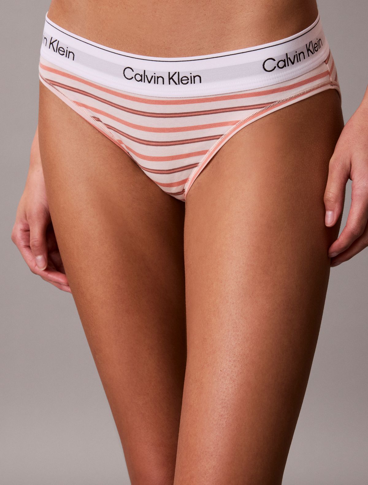 Icon Cotton Modal Bikini - Pulse Stripe Mango Fizz