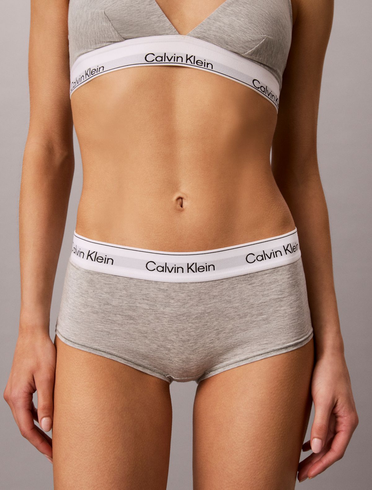Icon Cotton Modal Boyshort - Grey Heather