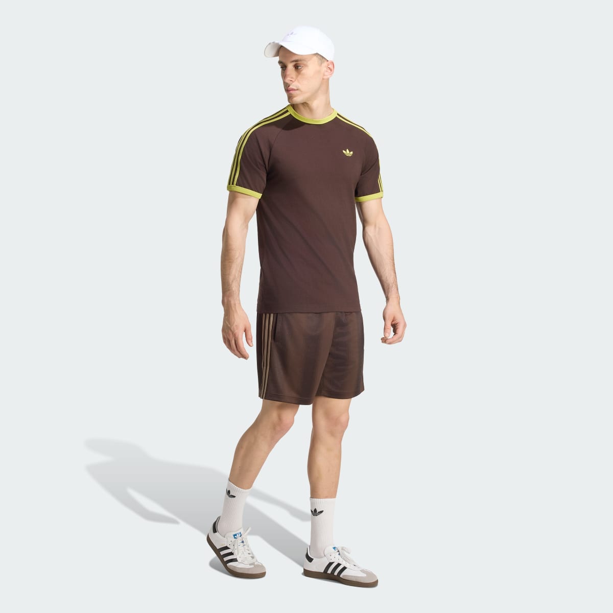 T-shirt 3 bandes – Homme – Aurora Coffee / Preloved Lime