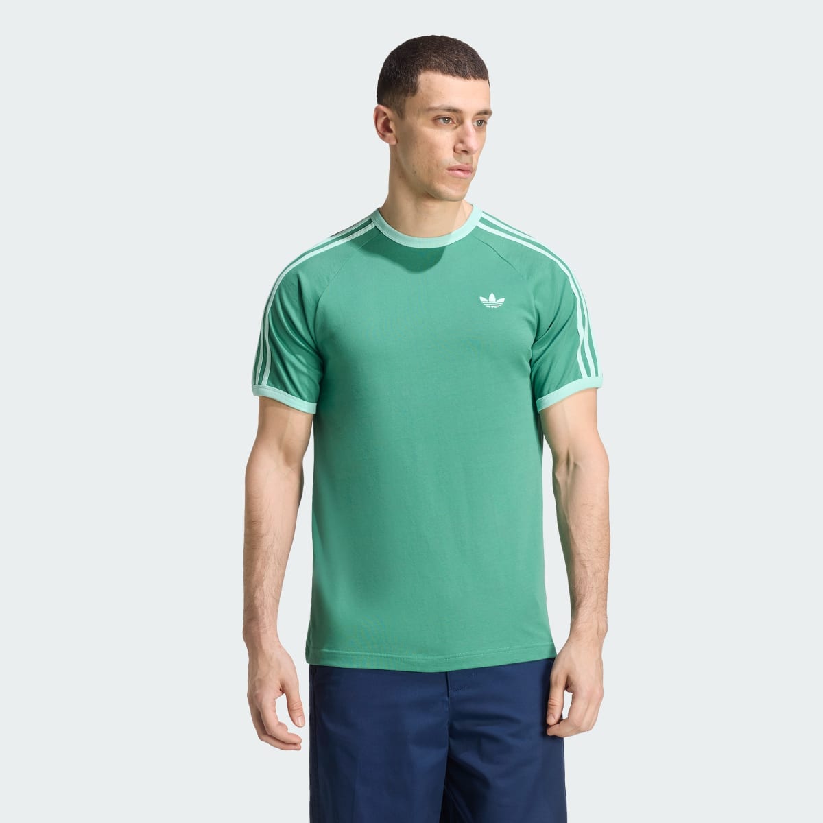 T-shirt 3 bandes – Homme – Blanch Green / Pulse Mint