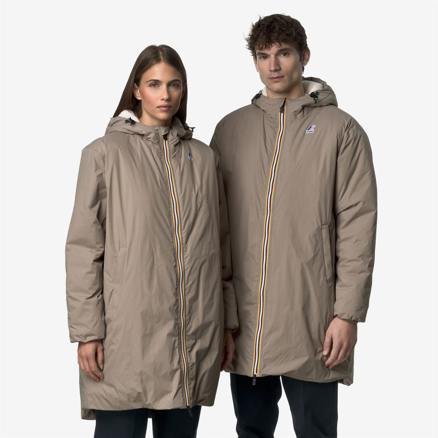K-Way Le Vrai 4.0 Eiffel East Orsetto – Chaqueta 3/4 unisex – Beige Taupe
