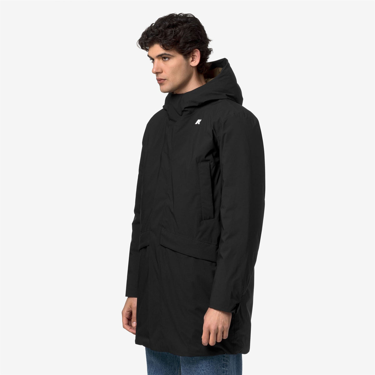 K-Way Jarno ST Thermo – Veste 3/4 homme – Black Pure - Beige Khaki