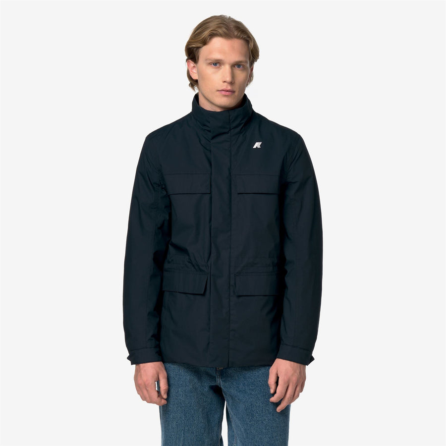 K-Way Manuene Warm Micro Canvas – Chaqueta semilarga de hombre – Blue Depth