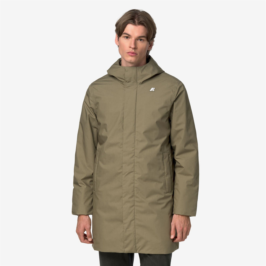 K-Way Thomas Warm Micro Canvas – Chaqueta larga de hombre – Green Army