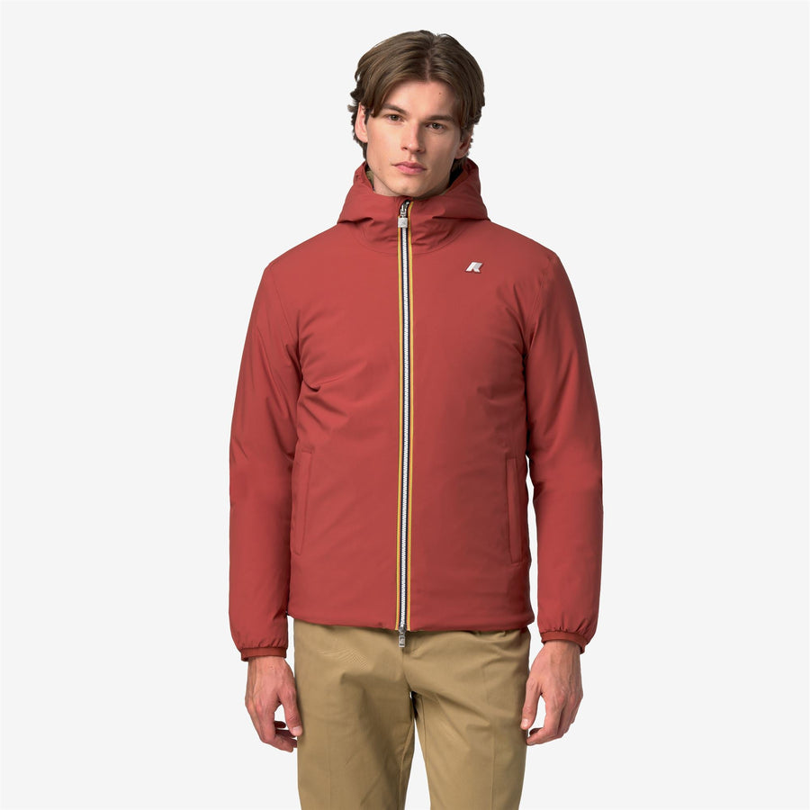 K-Way Jack ST Warm Double – Chaqueta corta de hombre – Red Dk Chili - Beige Khaki