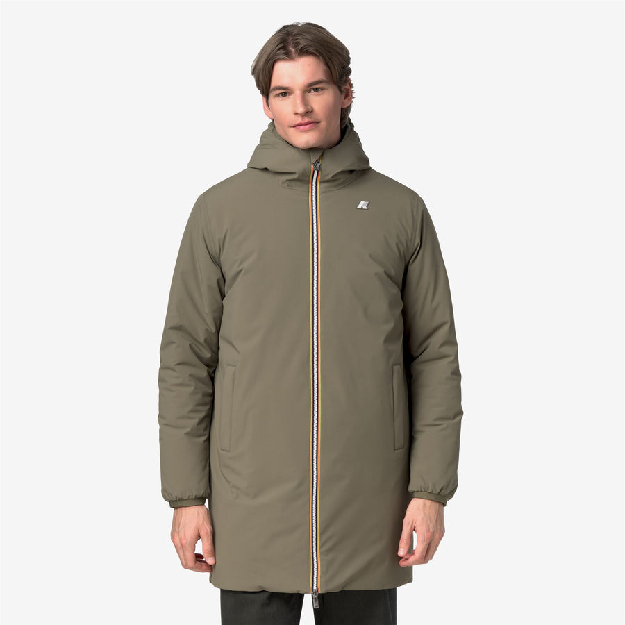 K-Way Jacob ST Warm Double – Chaqueta 3/4 de hombre – Green Army - Blue Depth