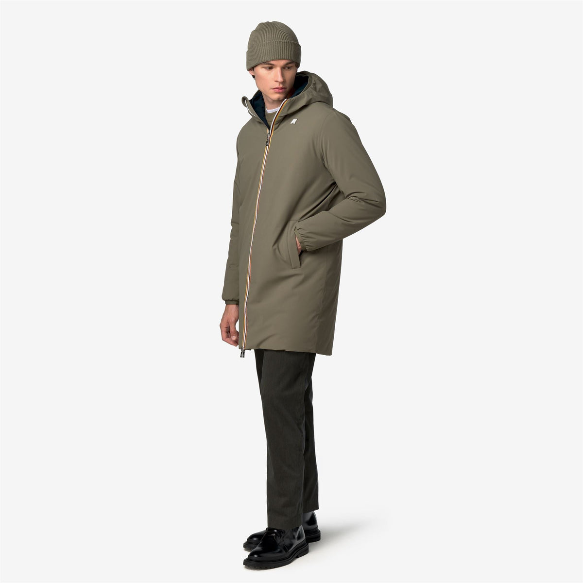K-Way Jacob ST Warm Double – Veste 3/4 homme – Green Army - Blue Depth
