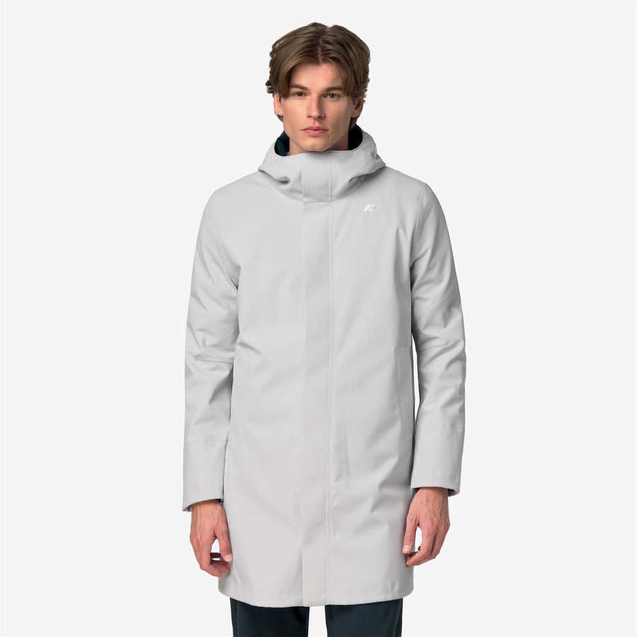 K-Way Thomas Bonded – Chaqueta larga de hombre – Grey Ash - Blue Depth