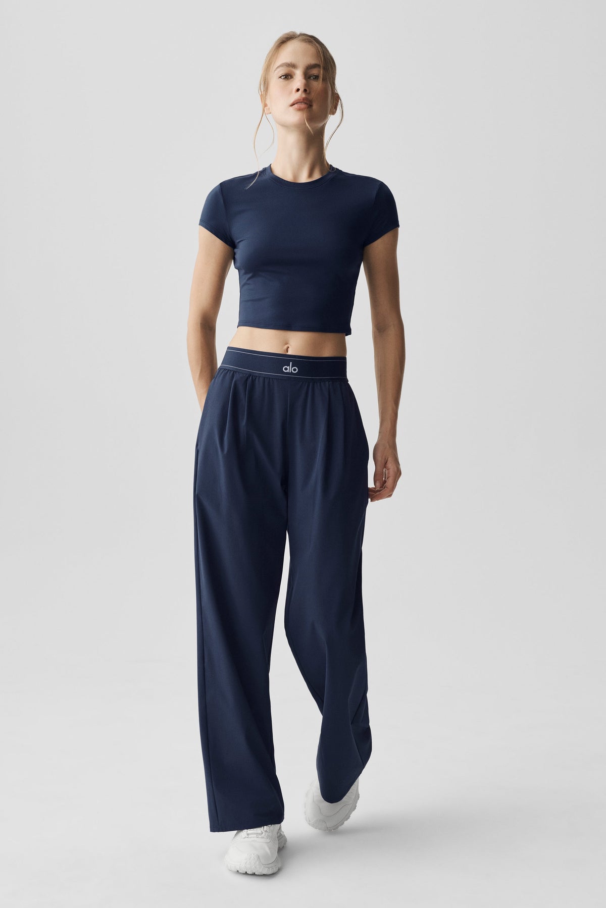 Top corto de manga corta Alosoft Finesse - Navy