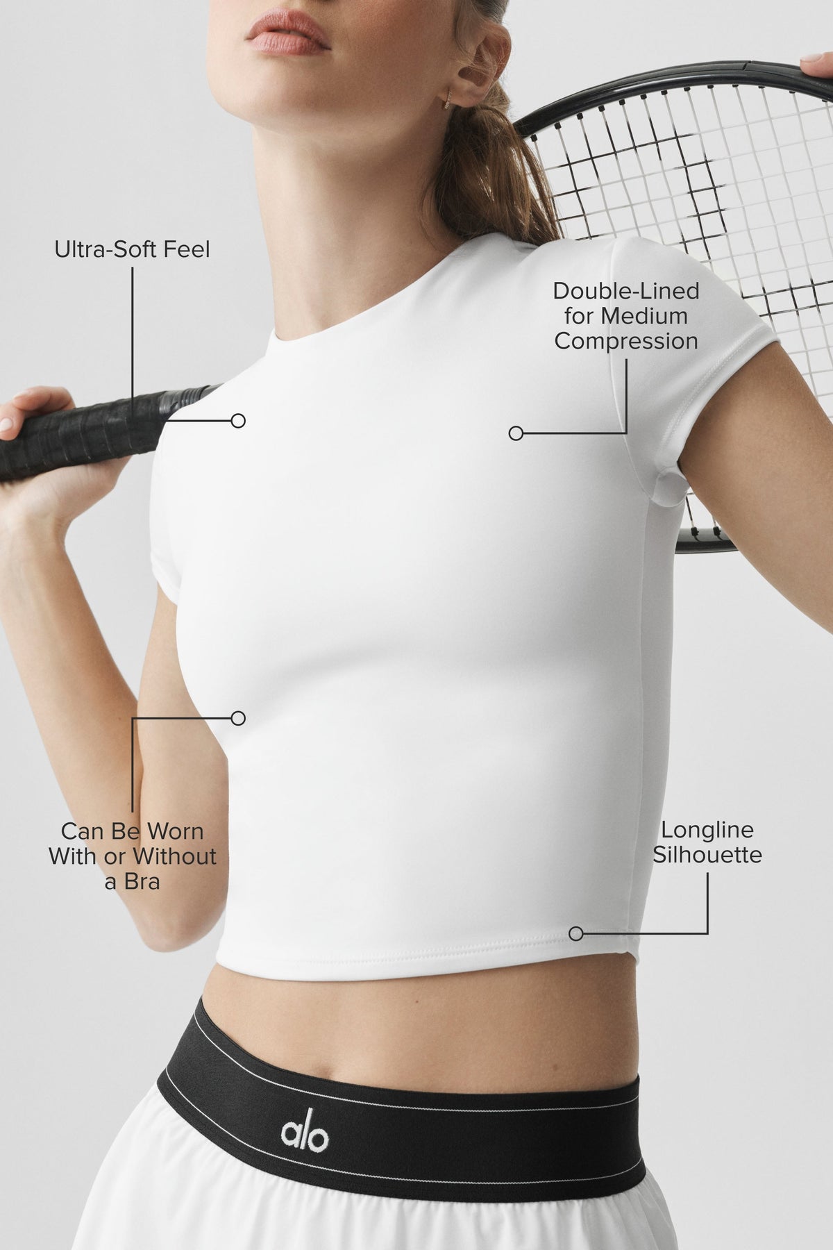 Haut Manches Courtes ALO Softsculpt Precision - Blanc