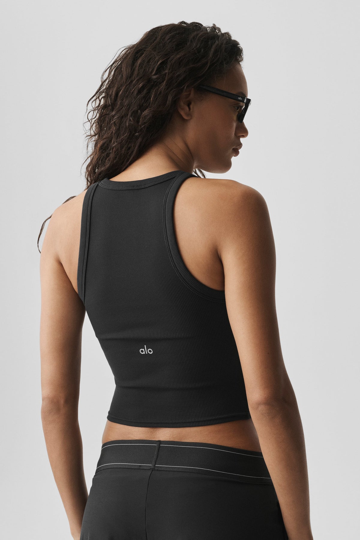 Camiseta de tirantes de canalé Goddess Go-To - Negro