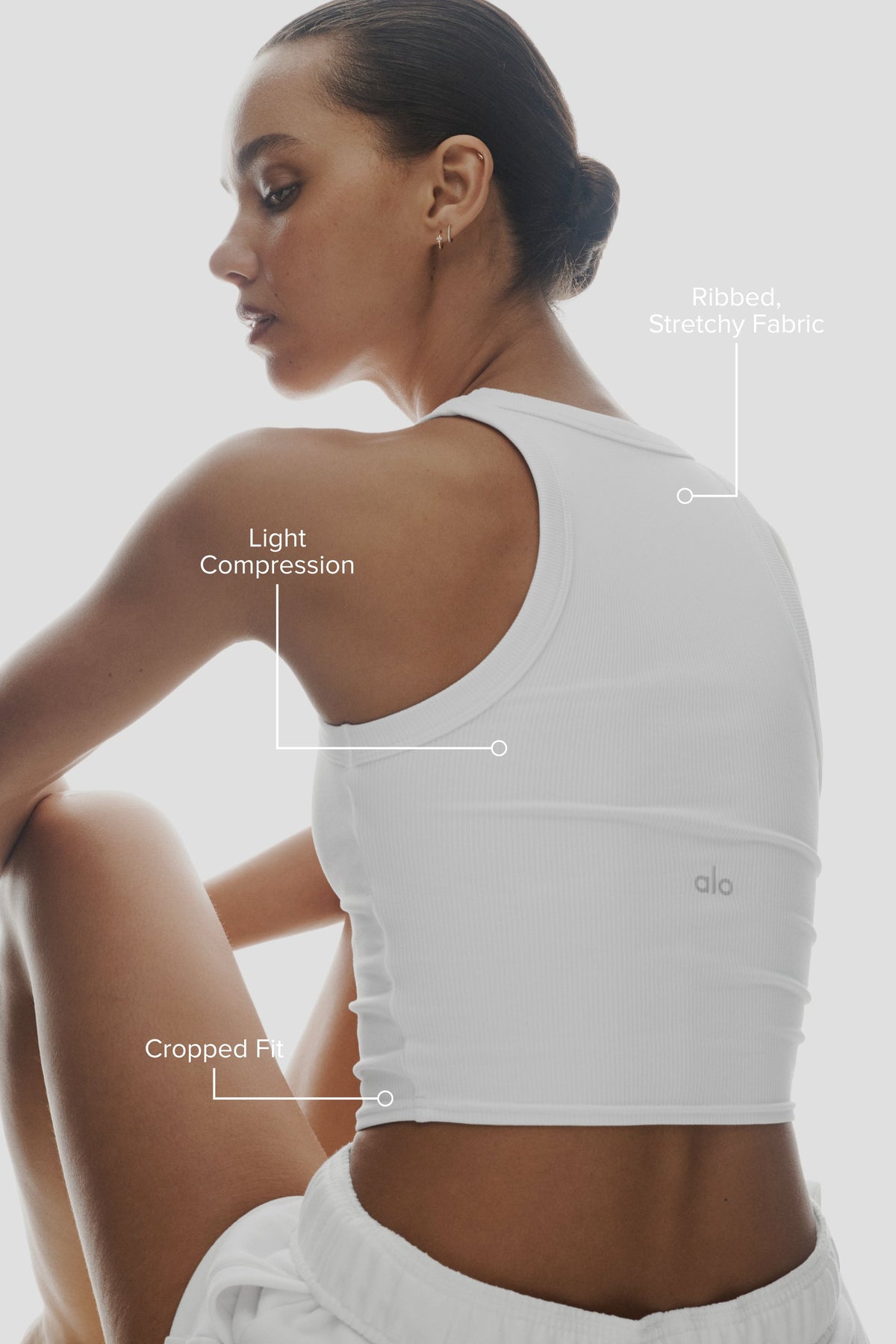 Camiseta de tirantes de canalé Goddess Go-To - Blanco