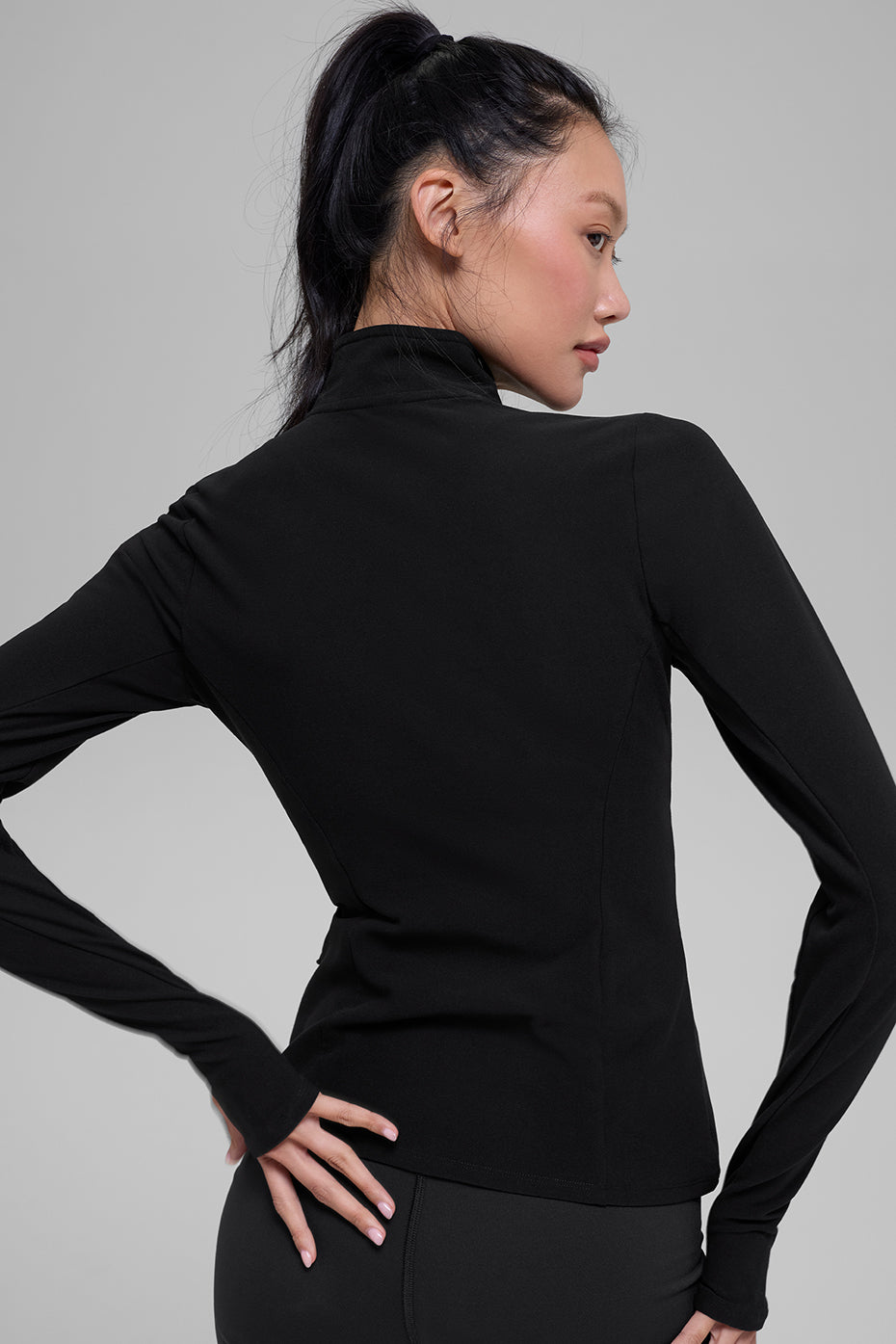 Jersey con cremallera 1/2 Alosoft Rapid - Negro