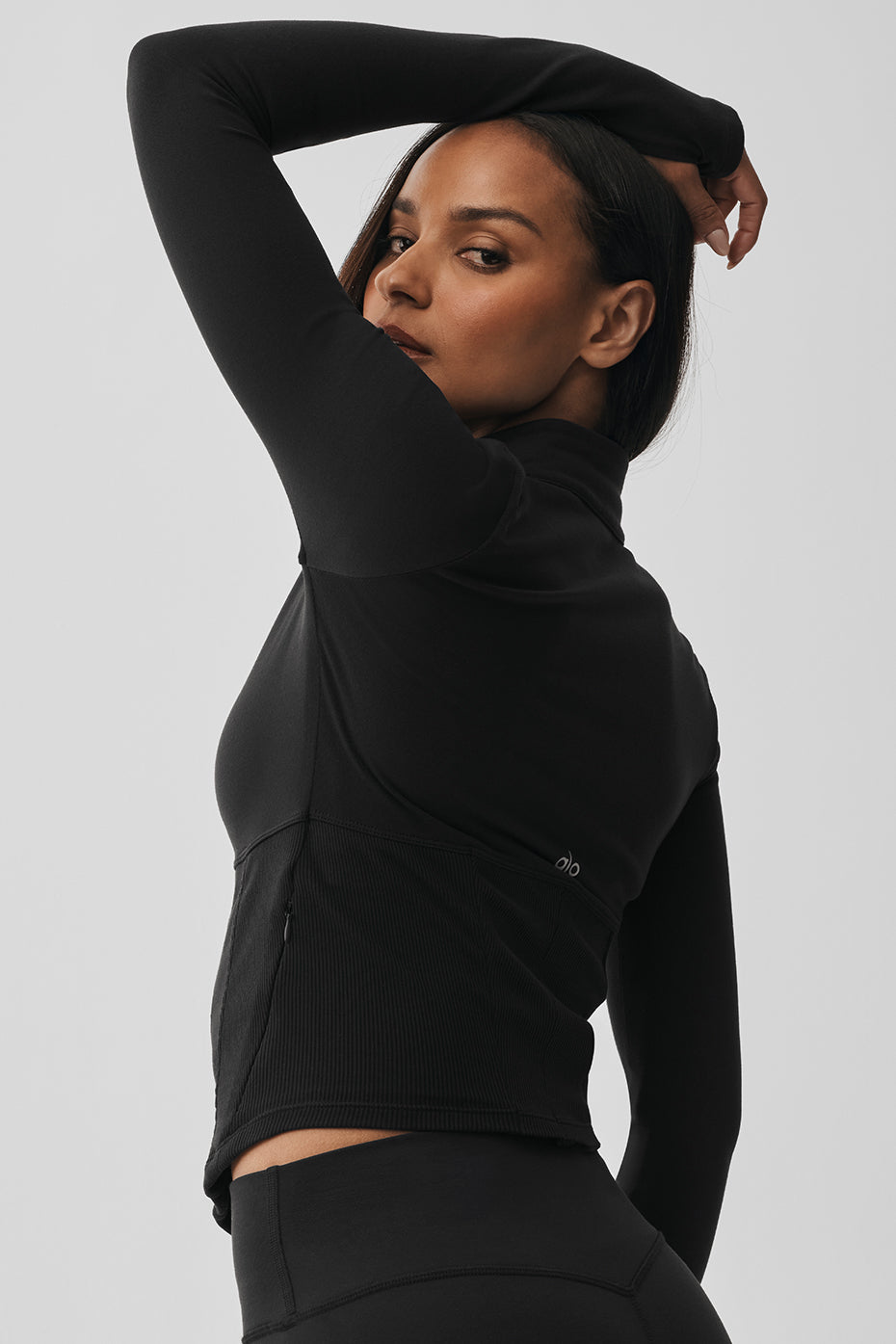Chaqueta corsé con cremallera Airbrush - Negro