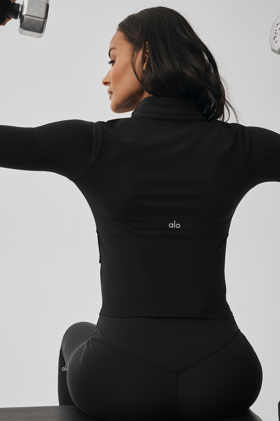 Chaqueta corsé con cremallera Airbrush - Negro