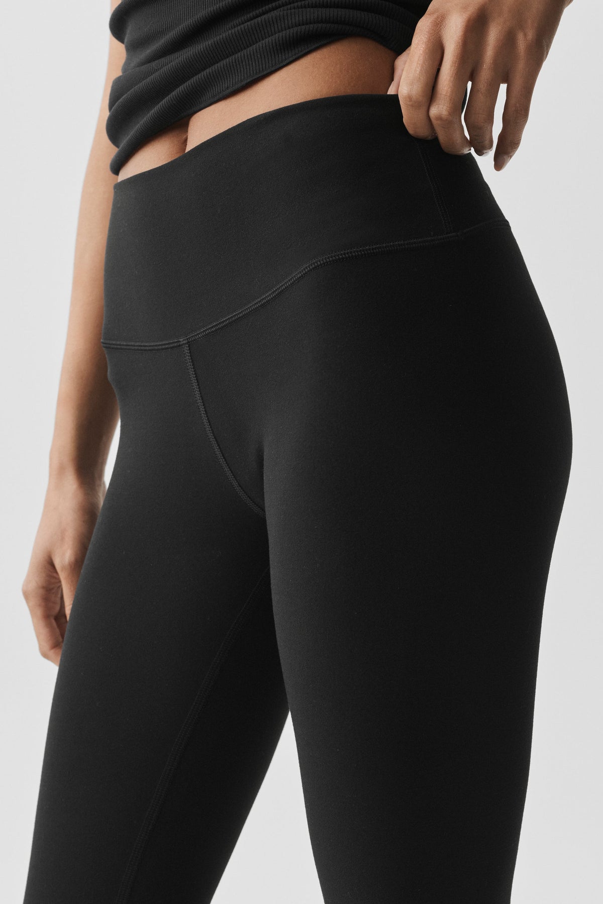 Leggings de talle alto 7/8 Alosoft Highlight - Negro