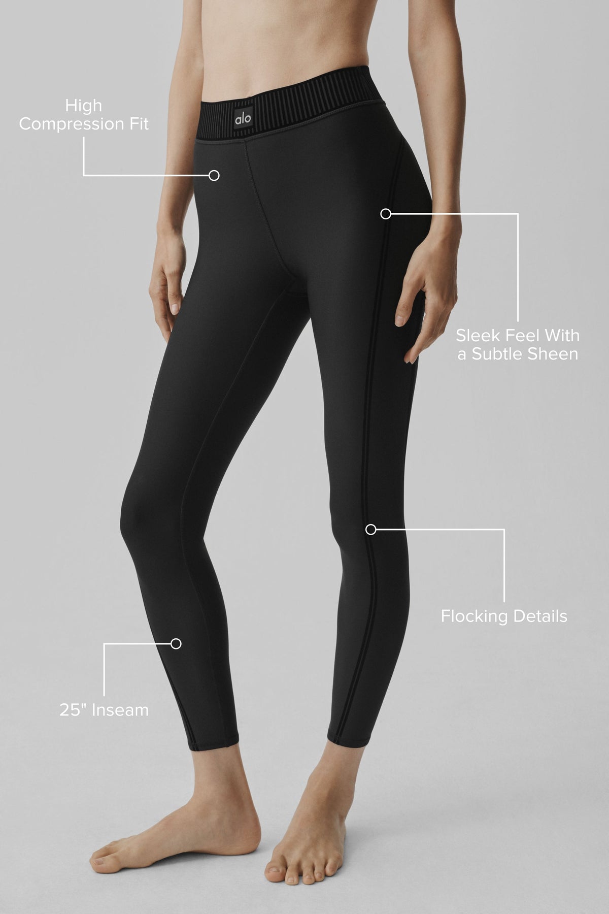 Leggings de talle alto 7/8 Airlift Line Up - Negro