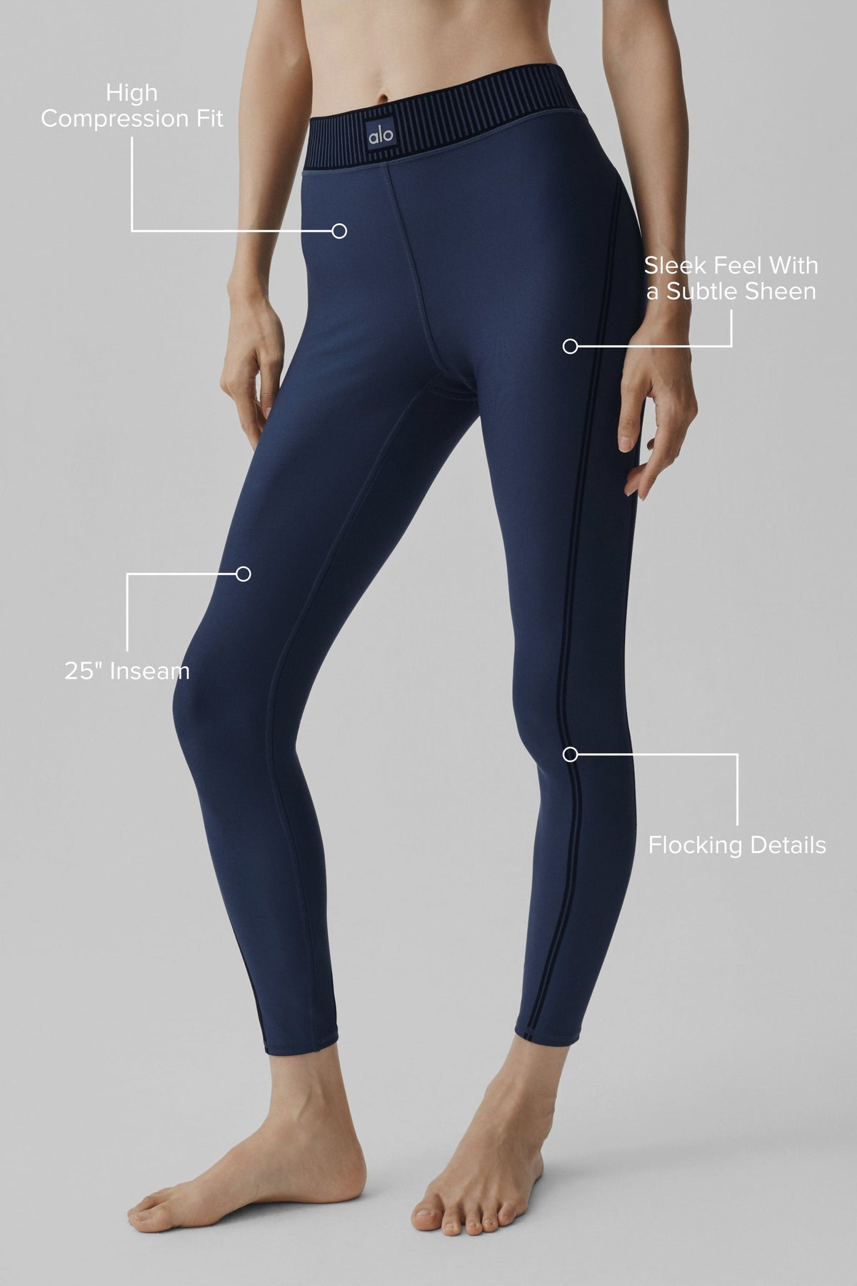 Leggings de talle alto 7/8 Airlift Line Up - Navy