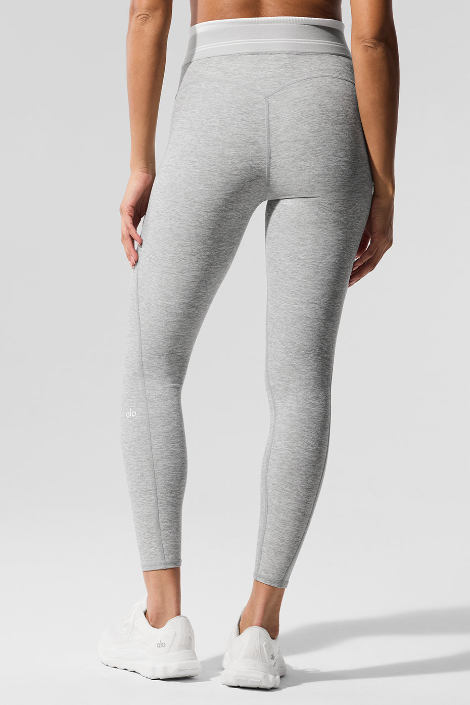 Leggings de talle alto 7/8 Alosoft Better Together - Athletic Heather Grey/Blanco