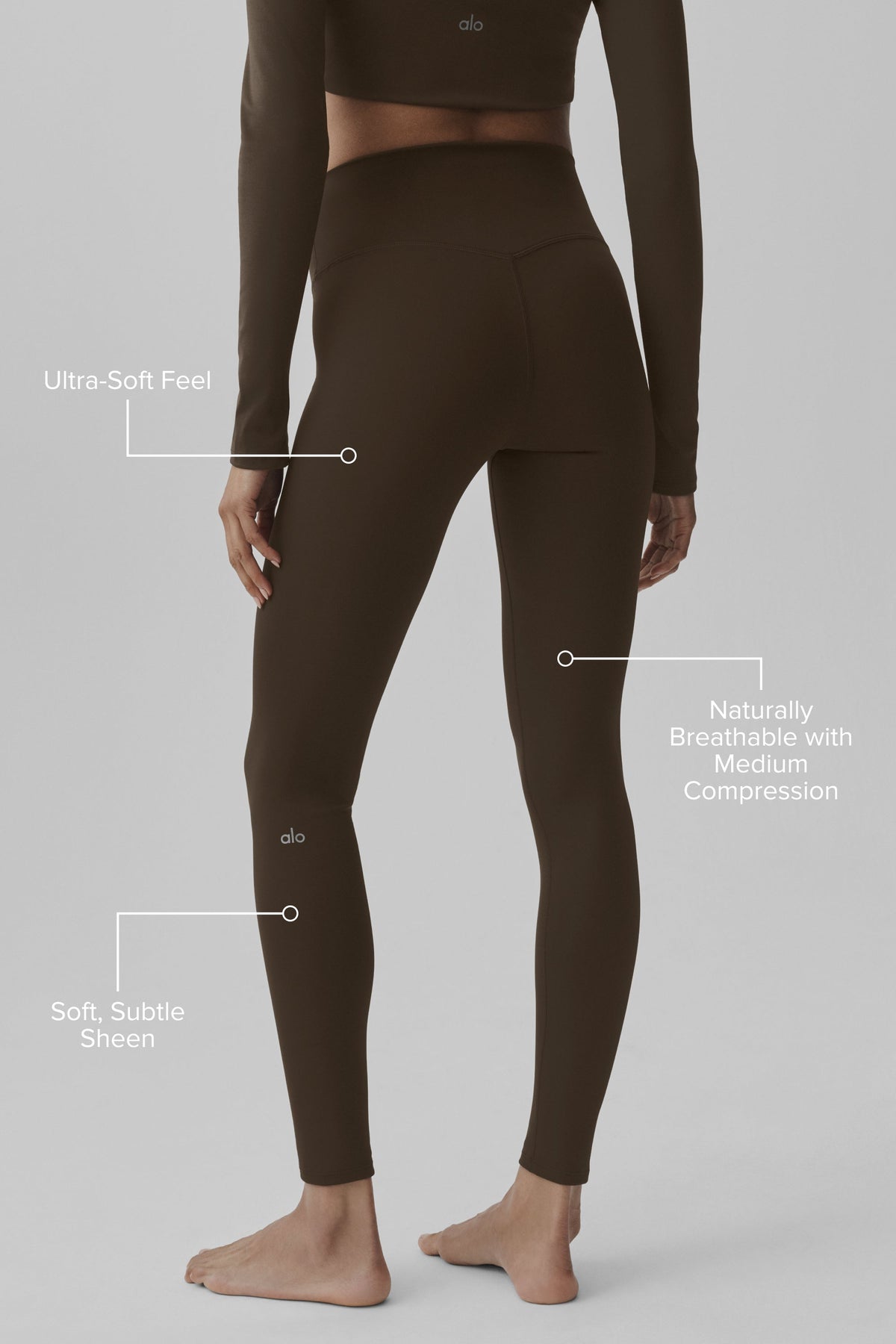 Leggings de talle alto ALO Softsculpt - Espresso
