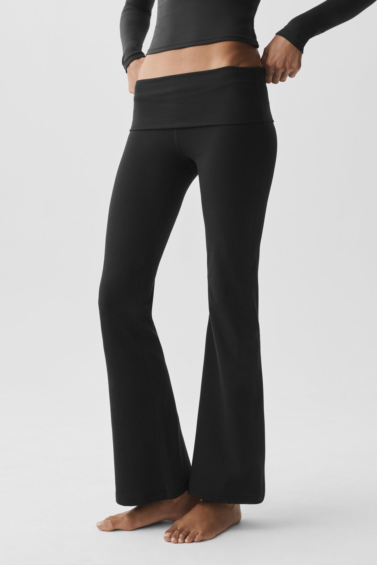 Legging Évasé ALO Softsculpt Foldover (classique) - Noir