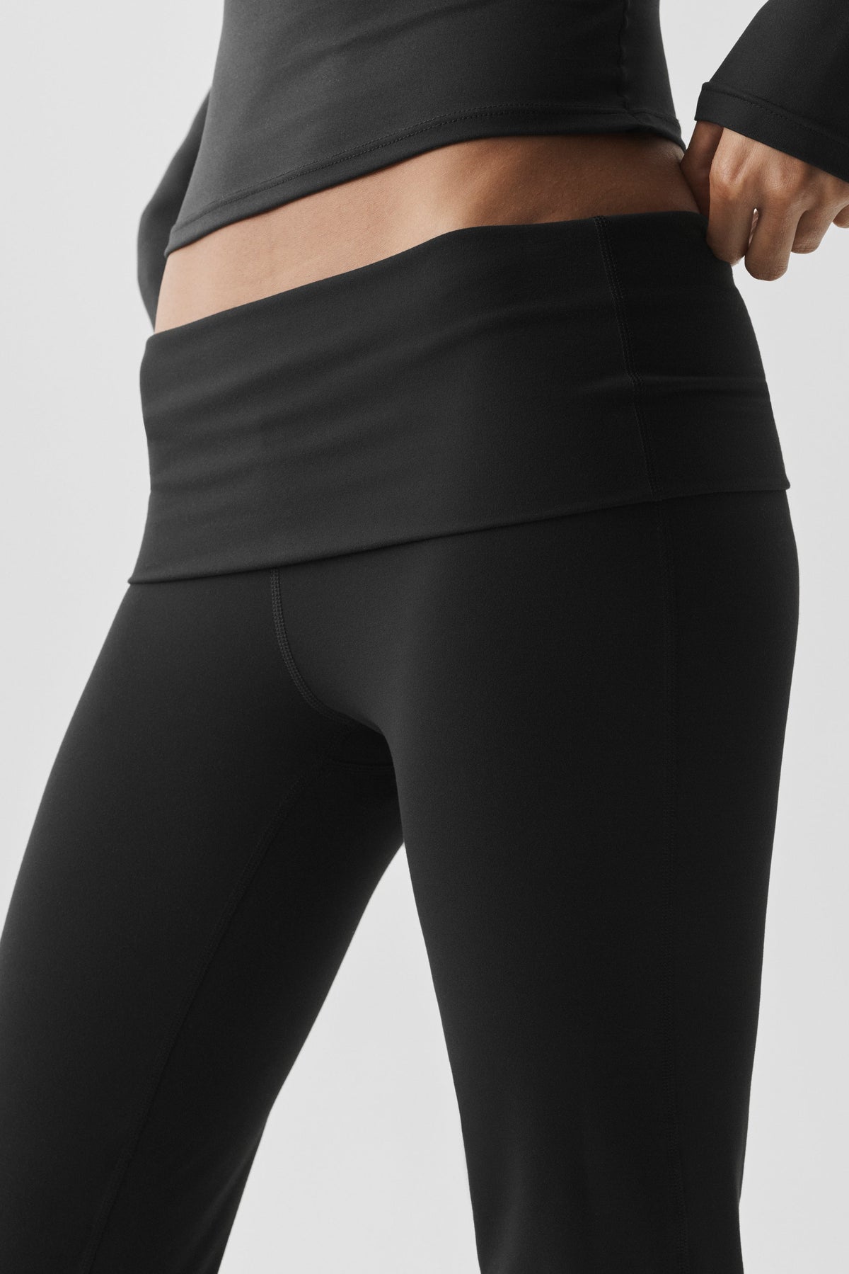 Legging Évasé ALO Softsculpt Foldover (classique) - Noir
