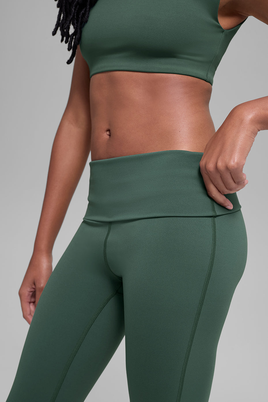 Legging Évasé ALO Softsculpt Foldover (classique) - Clover Green